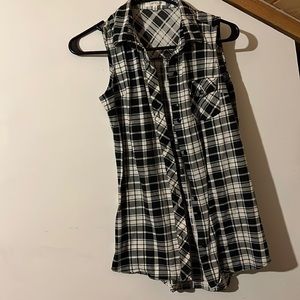 Eden and Olivia sleeveless flannel button down.
